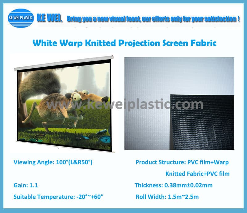 Matte white warp knitted projection sreen fabric